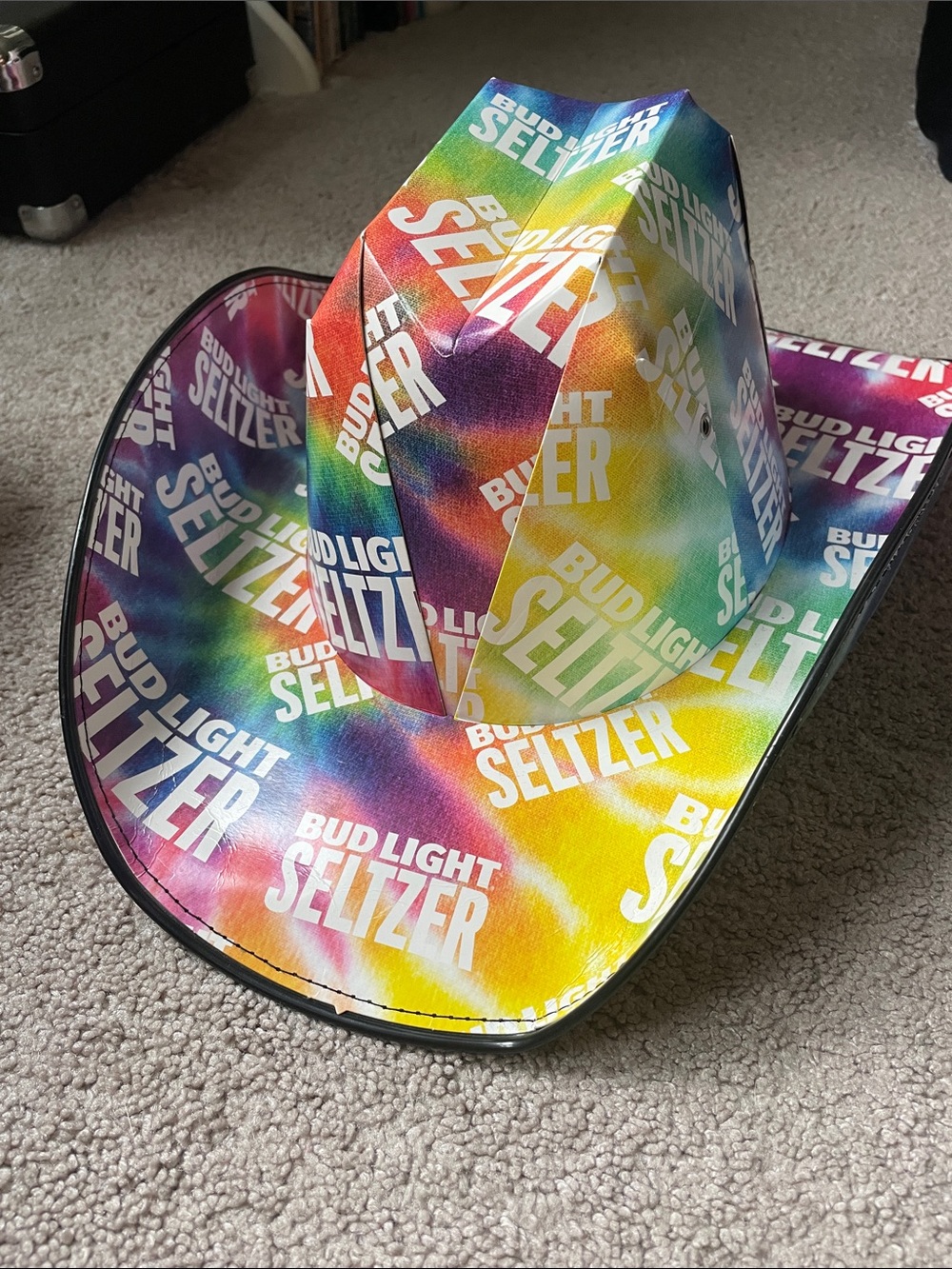 Bud Light Seltzer Rainbow Tie-Dye Cowboy Hat